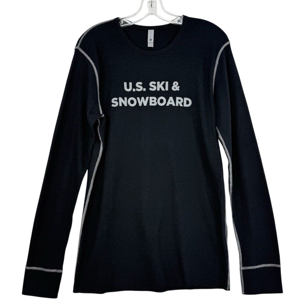 NEXT LEVEL BLACK THERMAL LONG SLEEVE SIZE L T-SHIRT U.S. SKI & SNOWBOARD
